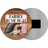 Family Movie Night Novelty Metal Circle Sign 3.5" (CM)