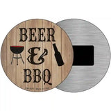 Beer And BBQ Novelty Metal Circular Sign 3.5" (CM)