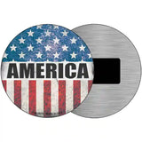 America Flag Background Novelty Metal Circular Sign 3.5" (CM)