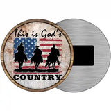 Gods Country Three Horsemen Novelty Metal Circle Sign 3.5" (CM)