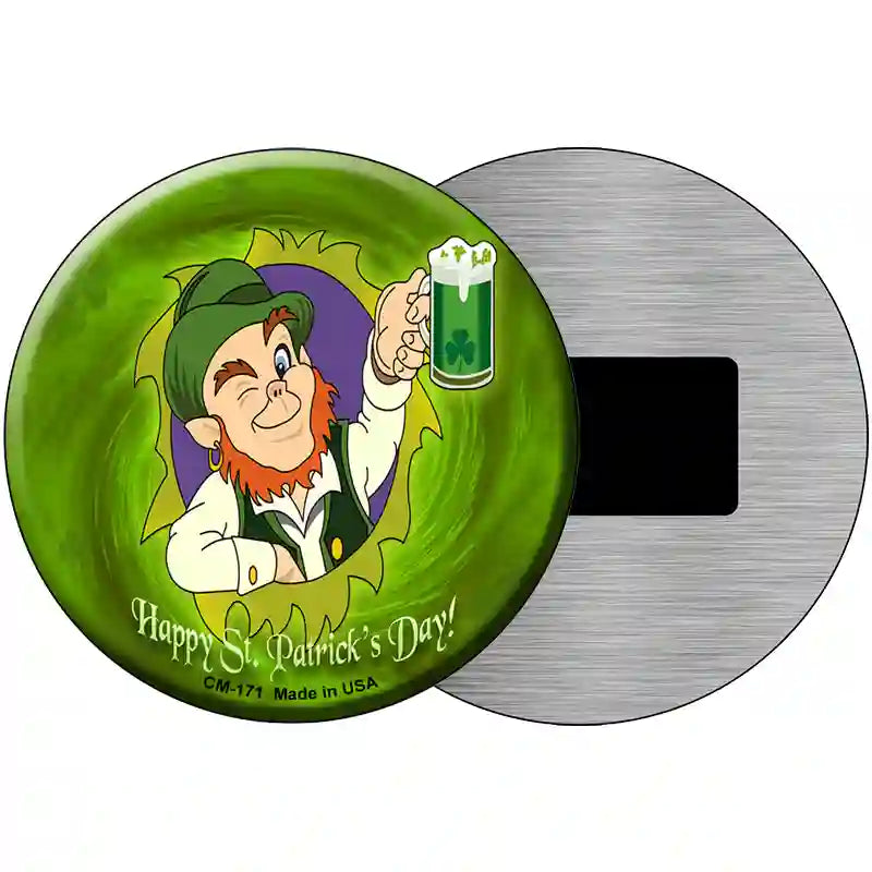 Happy St. Patricks Day Novelty Metal Circular Sign 3.5" (CM)