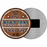 One Nation Wood Novelty Metal Circle Sign 3.5" (CM)