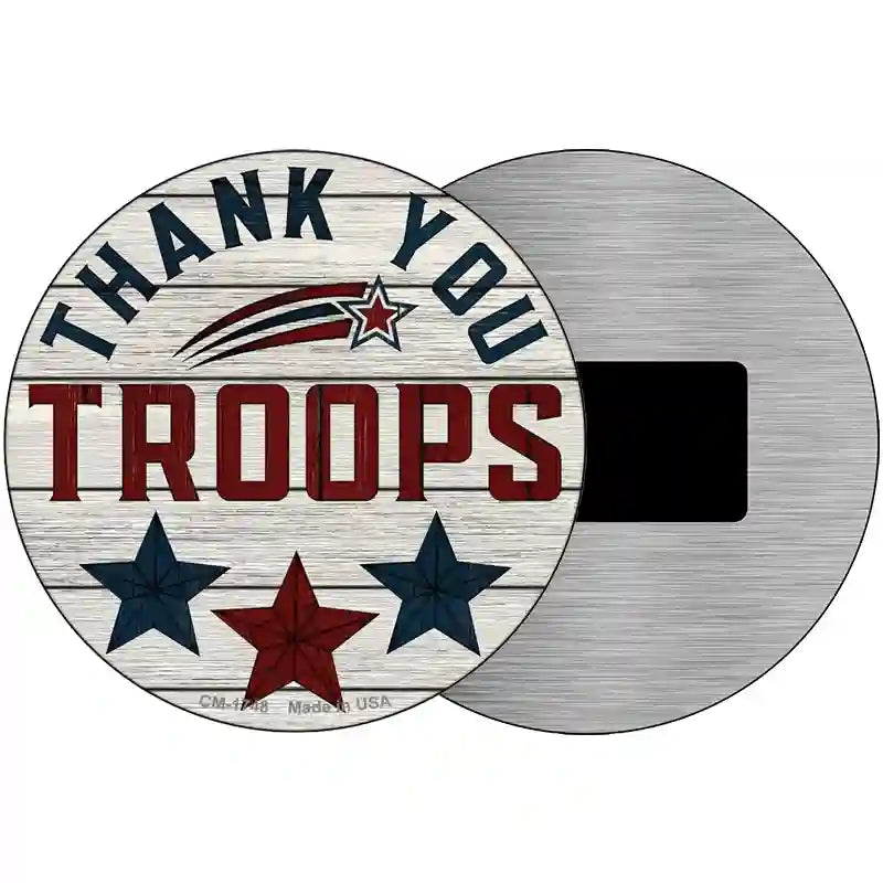 Thank You Troops Stars Novelty Metal Circle Sign 3.5" (CM)