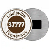 Louisville TN 37777 Brown Novelty Metal Circle Sign 3.5" (CM)