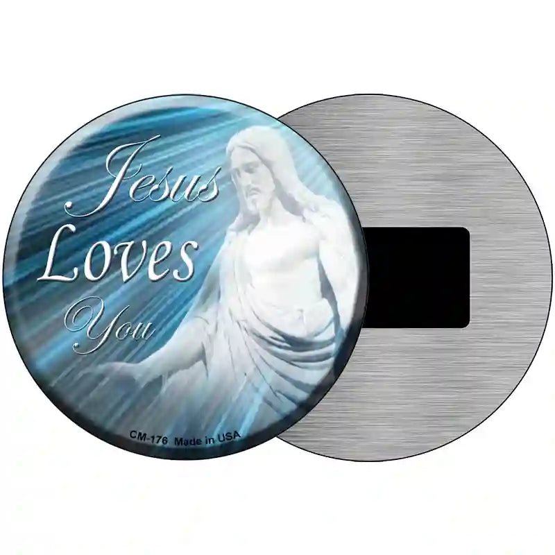 Jesus Loves You Novelty Metal Circular Sign 3.5" (CM)