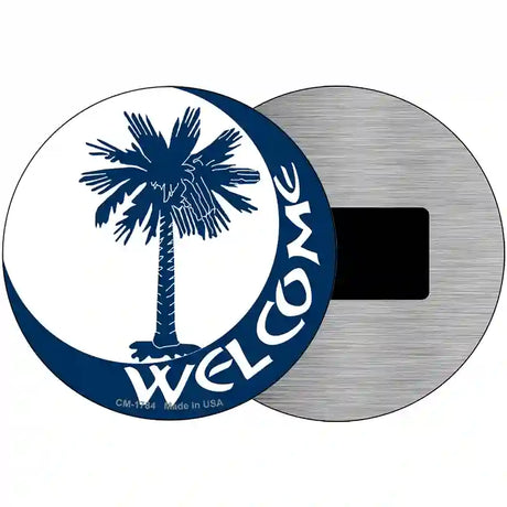 Welcome South Carolina Flag Novelty Metal Circle Sign C-1784 3.5" (CM)