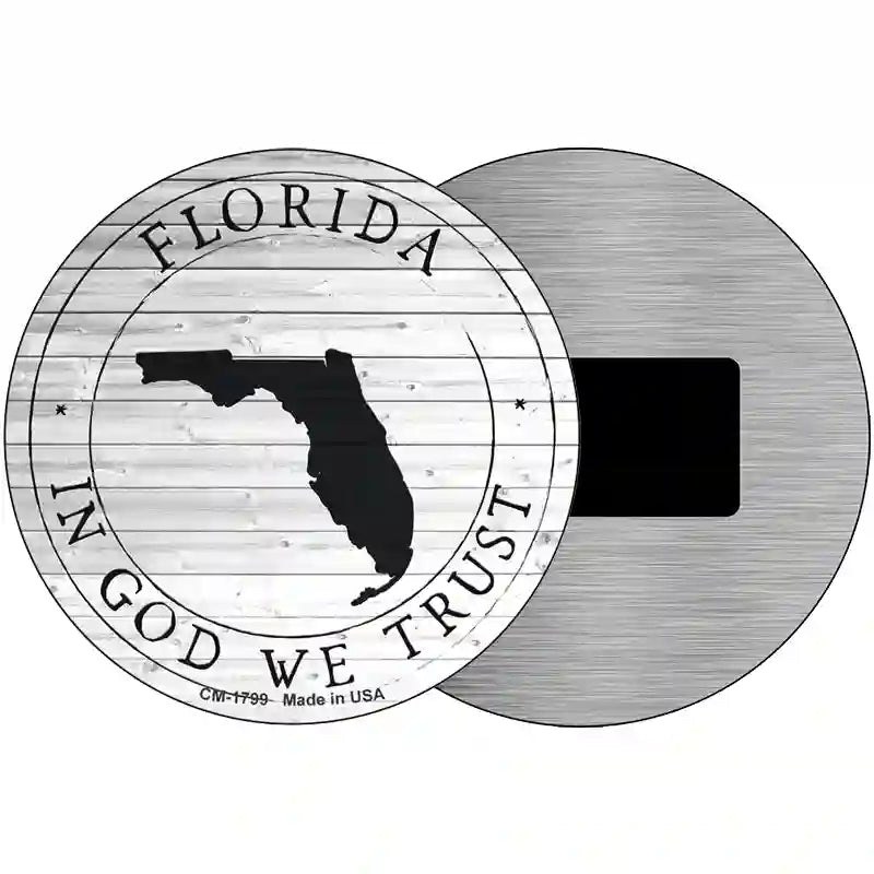 Florida In God We Trust Novelty Metal Circle Sign C-1799 3.5" (CM)