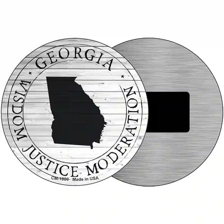 Georgia Wisdom Justice Moderation Novelty Metal Circle Sign C-1800 3.5" (CM)