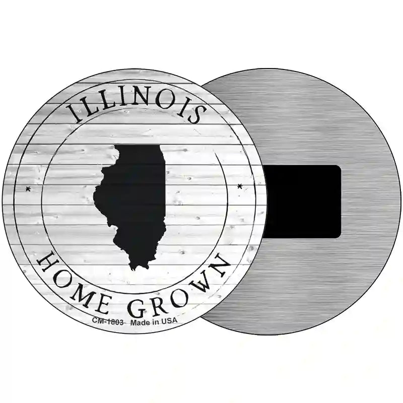 Illinois Home Grown Novelty Metal Circle Sign C-1803 3.5" (CM)