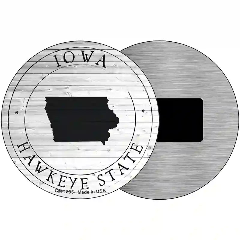 Iowa Hawkeye State Novelty Metal Circle Sign C-1805 3.5" (CM)