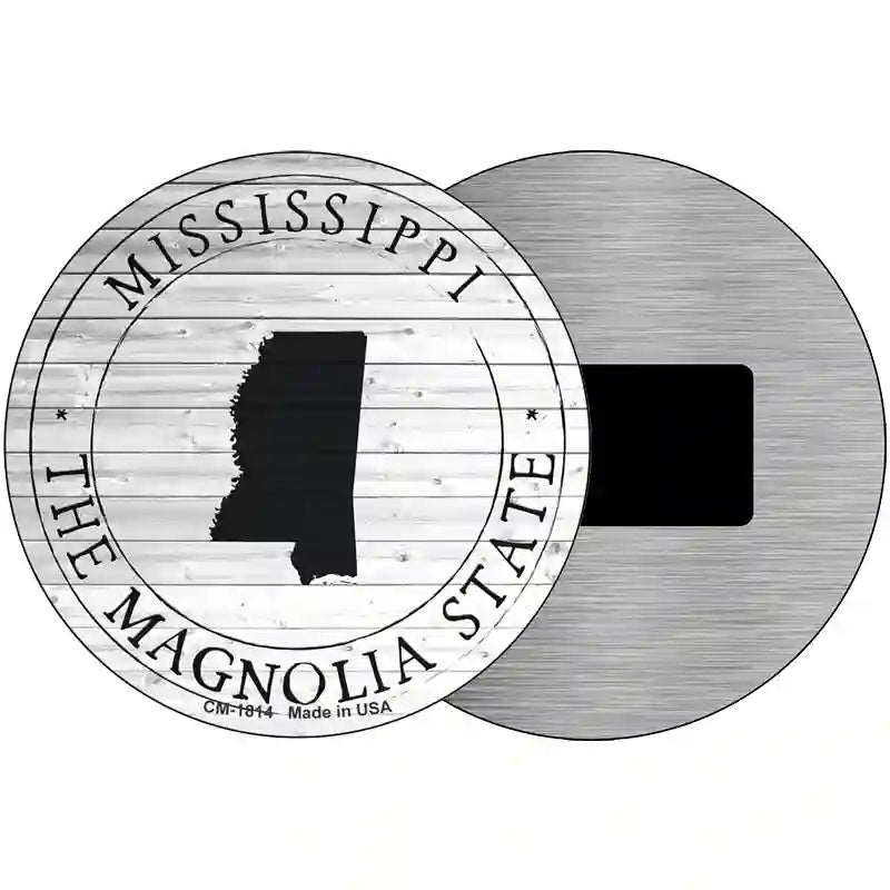 Mississippi Magnolia State Novelty Metal Circle Sign C-1814 3.5" (CM)