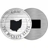 Ohio Buckeye State Novelty Metal Circle Sign C-1825 3.5" (CM)