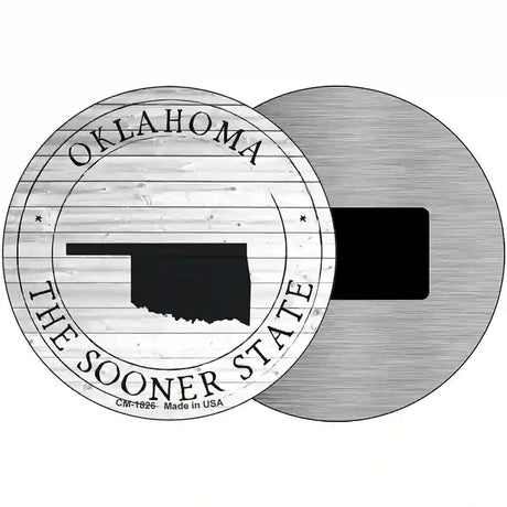 Oklahoma Sooner State Novelty Metal Circle Sign C-1826 3.5" (CM)