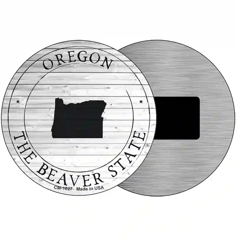 Oregon Beaver State Novelty Metal Circle Sign C-1827 3.5" (CM)