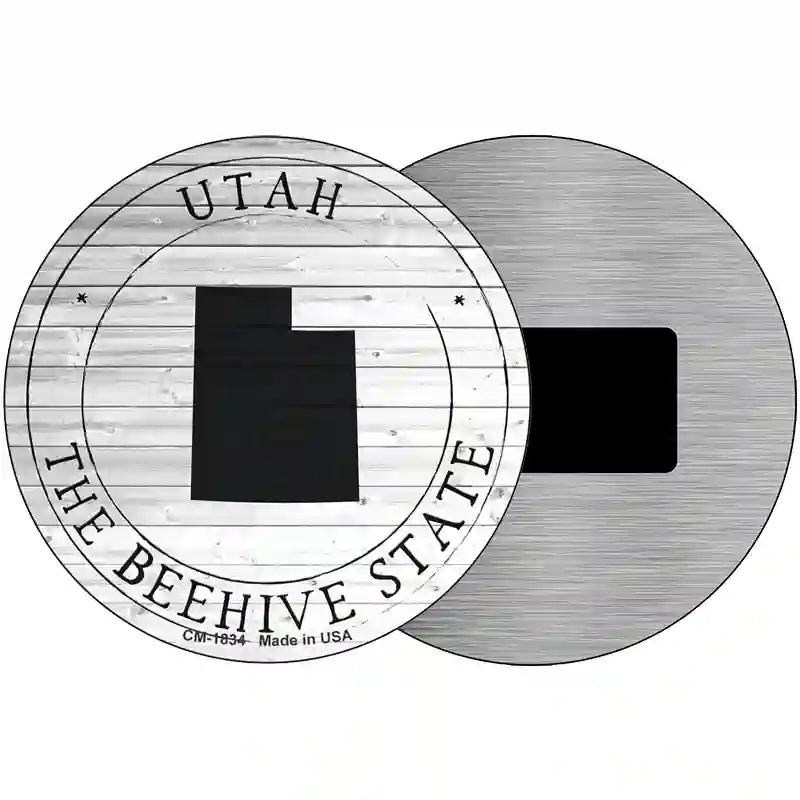 Utah Beehive State Novelty Metal Circle Sign C-1834 3.5" (CM)