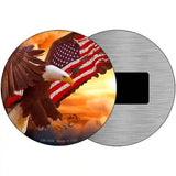 Eagle American Flag Wing Novelty Metal Circle Sign C-1859 3.5" (CM)