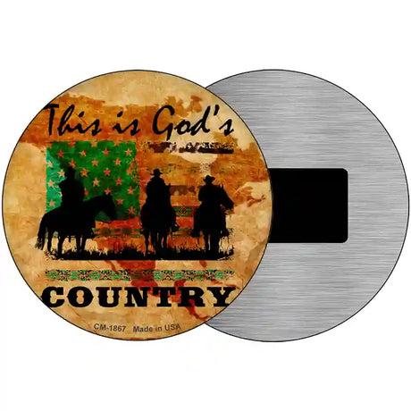 This Is Gods Country Novelty Metal Circle Sign C-1867 3.5" (CM)