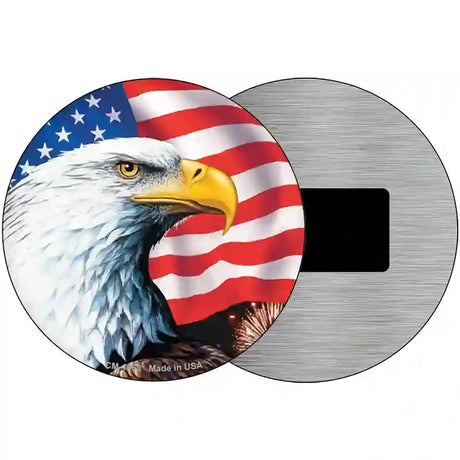 Eagle|American Flag Novelty Metal Circle Sign C-1868 3.5" (CM)