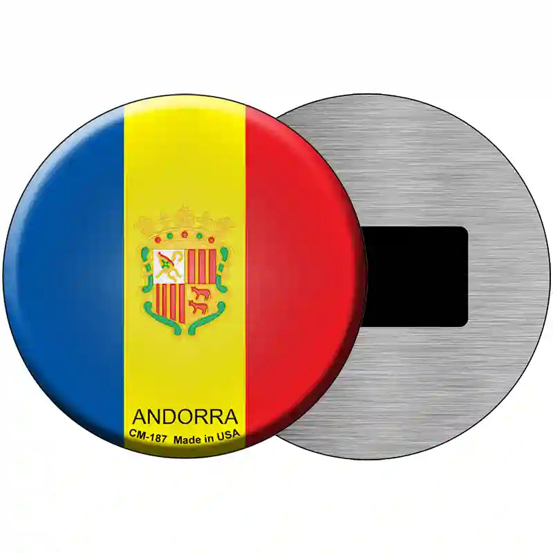 Andorra Country Novelty Metal Circular Sign 3.5" (CM)