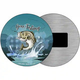 Gone Fishing Novelty Metal Circle Sign 3.5" (CM)