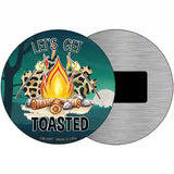 Lets Get Toasted Novelty Metal Circle Sign 3.5" (CM)