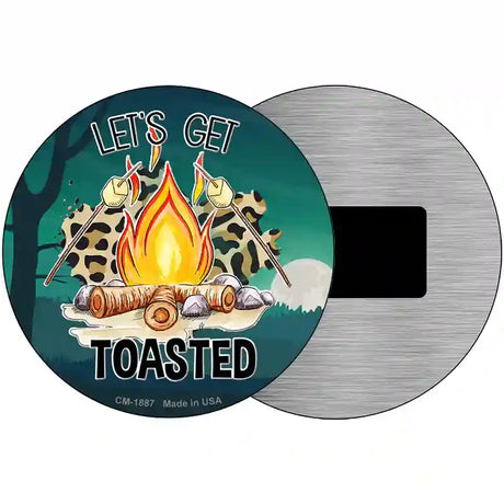 Lets Get Toasted Novelty Metal Circle Sign 3.5" (CM)