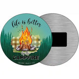 Better By The Campfire Firepit Novelty Metal Circle Sign 3.5" (CM)