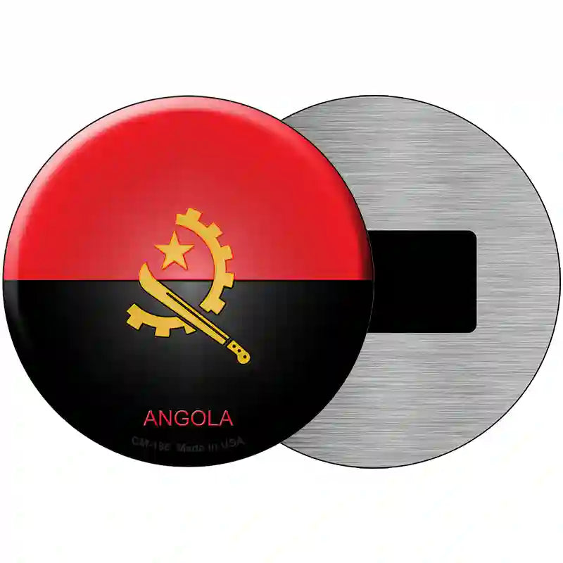 Angola Country Novelty Metal Circular Sign 3.5" (CM)