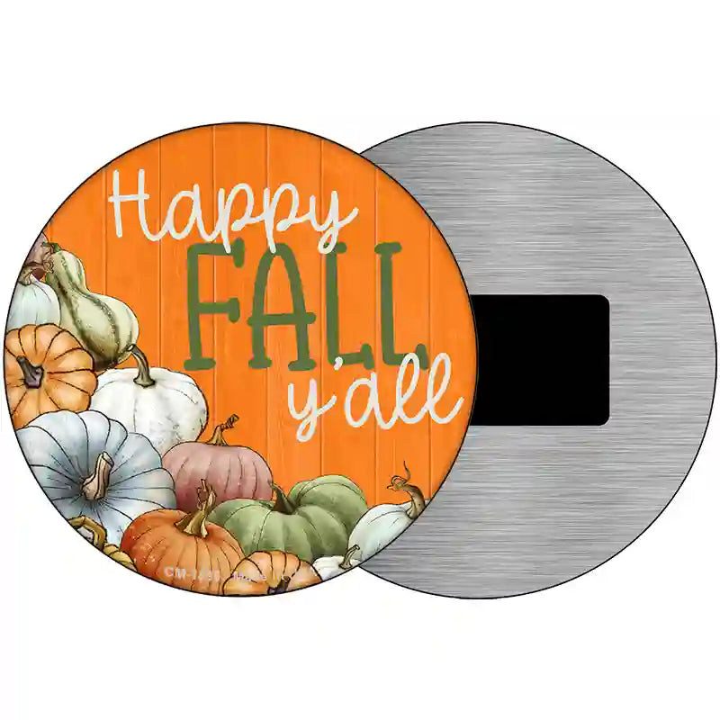 Happy Fall Yall Pumpkins Novelty Metal Circle Sign 3.5" (CM)