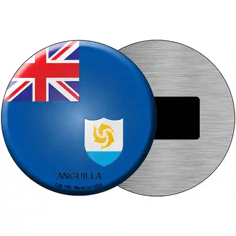 Anguilla Country Novelty Metal Circular Sign 3.5" (CM)