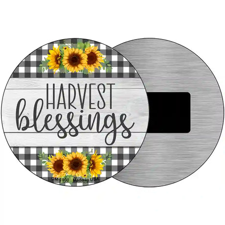 Harvest Blessings Novelty Metal Circle Sign 3.5" (CM)