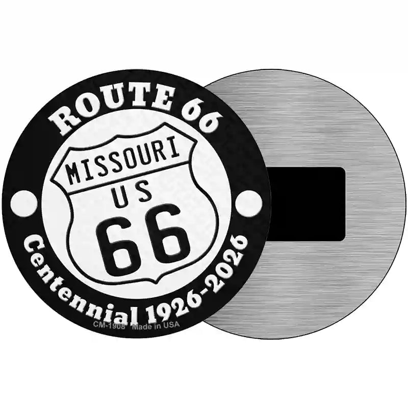 Missouri Route 66 Centennial Novelty Metal Circle Sign 3.5" (CM)