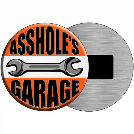 Assholes Garage Novelty Metal Circle Sign 3.5" (CM)