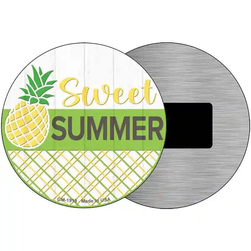 Sweet Summer Pineapple Novelty Metal Circle Sign 3.5" (CM)