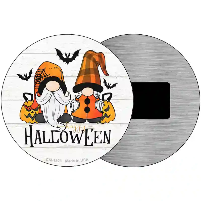 Happy Halloween Spooky Gnomes Novelty Metal Circle Sign 3.5" (CM)