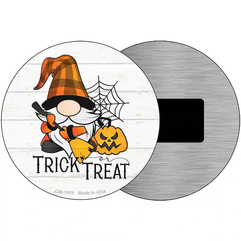 Trick Or Treat Spooky Gnome Novelty Metal Circle Sign 3.5" (CM)