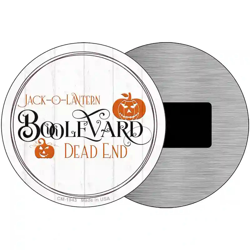 Jack O Lantern Boolevard Novelty Metal Circle Sign 3.5" (CM)