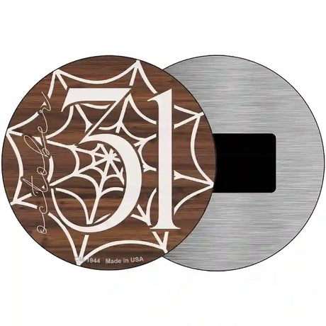 October 31st Spiderweb Novelty Metal Circle Sign 3.5" (CM)