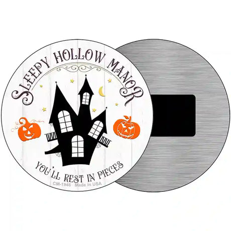 Sleepy Hollow Manor Novelty Metal Circle Sign 3.5" (CM)