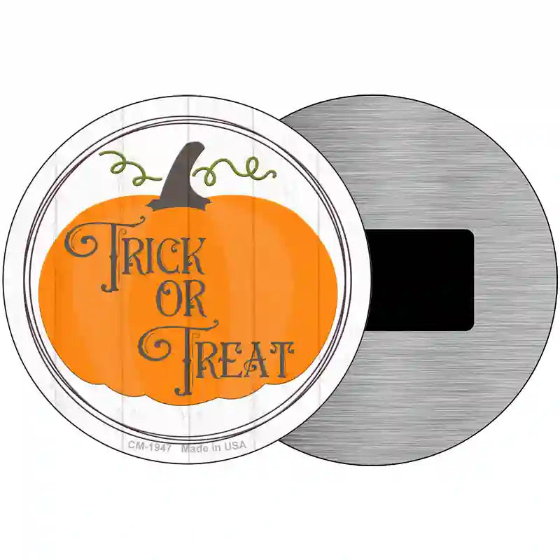 Trick Or Treat Pumpkin Novelty Metal Circle Sign 3.5" (CM)