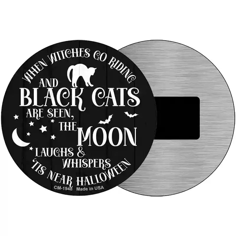 The Moon Whispers Tis Near Halloween Novelty Metal Circle Sign 3.5" (CM)