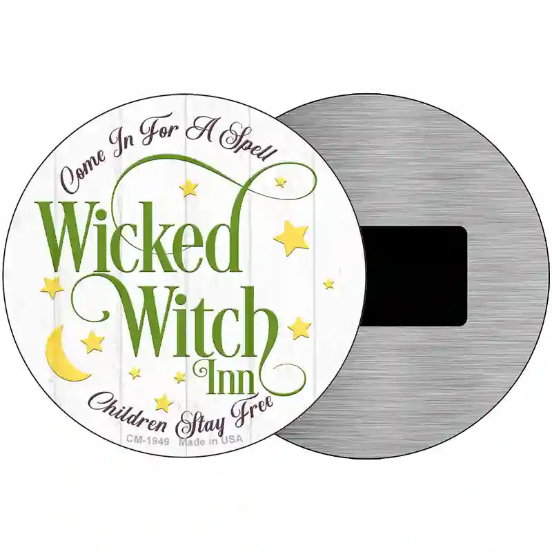 Wicked Witch Inn Novelty Metal Circle Sign 3.5" (CM)