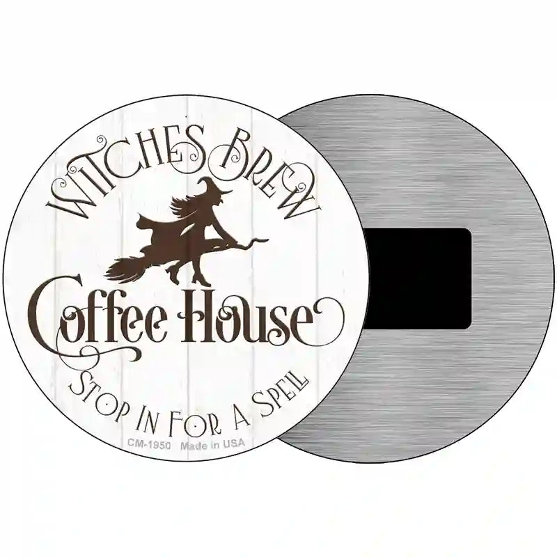 Witches Brew Coffee House Novelty Metal Circle Sign 3.5" (CM)