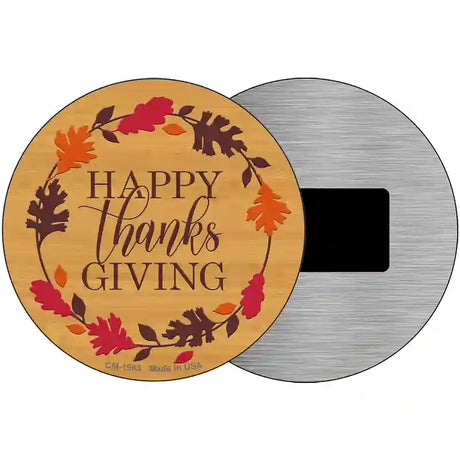 Happy Thanksgiving Novelty Metal Circle Sign 3.5" (CM)