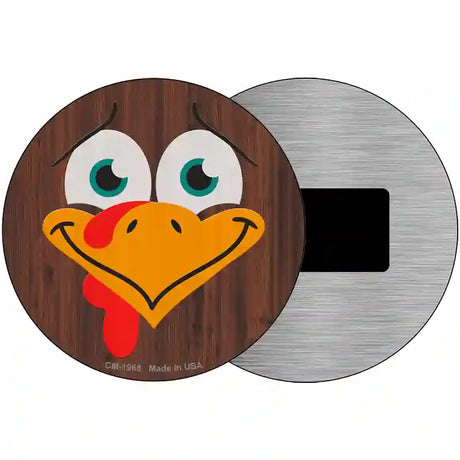 Turkey Face Novelty Metal Circle Sign 3.5" (CM)