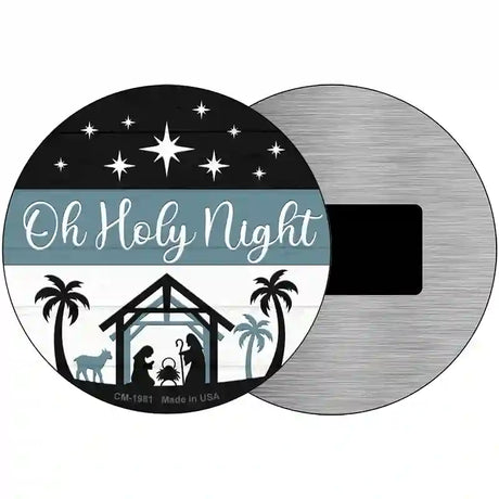 Oh Holy Night Novelty Metal Circle Sign 3.5" (CM)