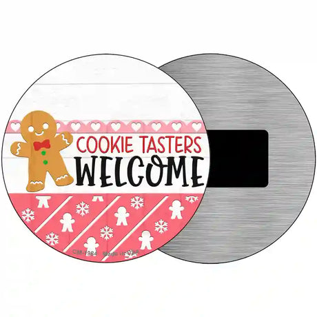 Cookie Tasters Welcome Novelty Metal Circle Sign 3.5" (CM)