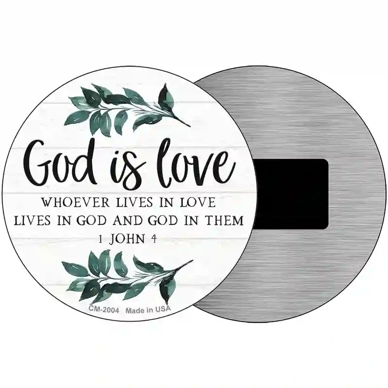 God is Love Novelty Metal Circle Sign 3.5" (CM)