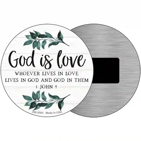 God is Love Novelty Metal Circle Sign 3.5" (CM)