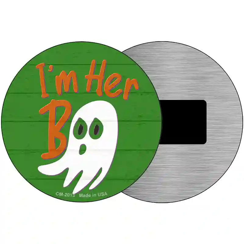 Im Her Boo Green Novelty Metal Circle Sign 3.5" (CM)